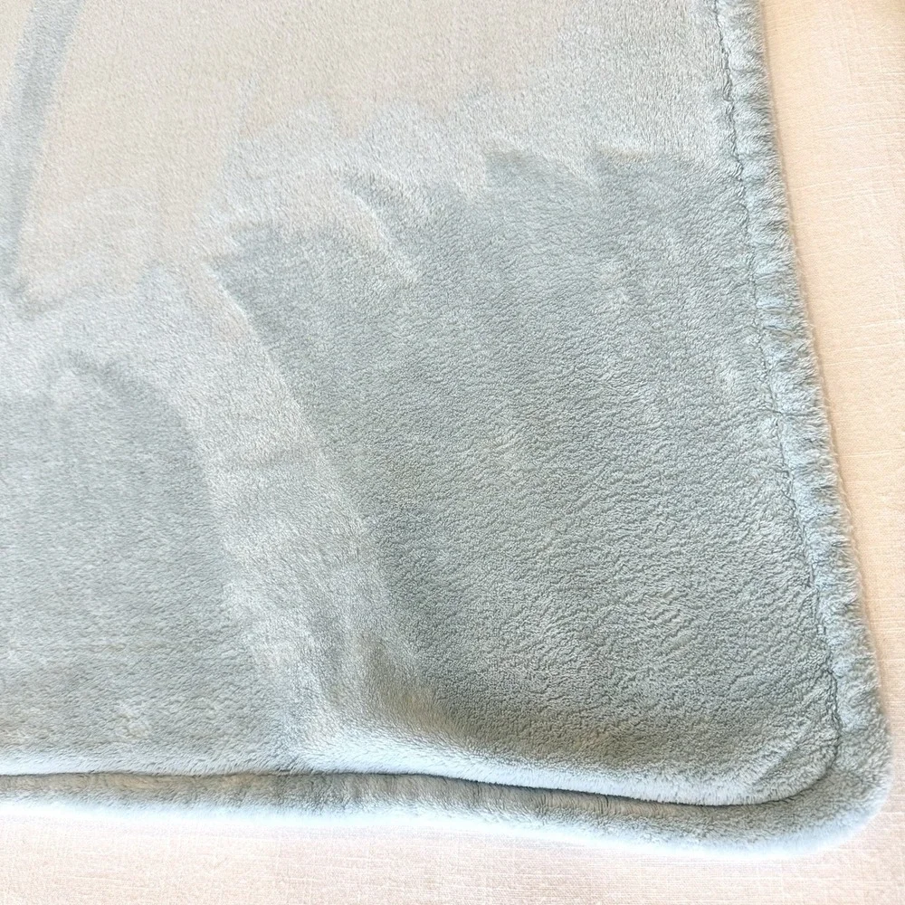 Carters Puppy Dog Face Blue Baby Blanket Sherpa 3D Sensory